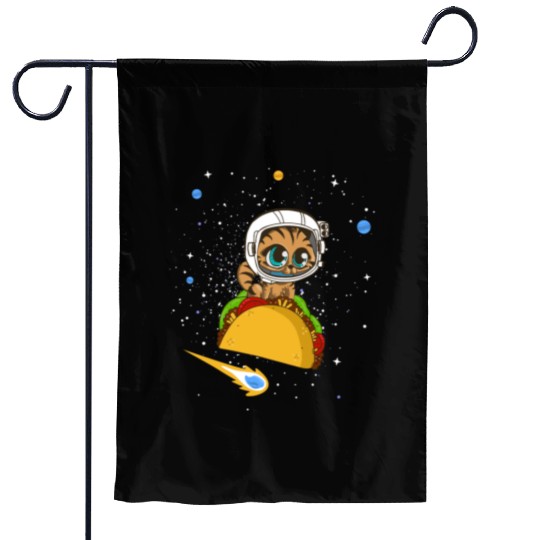 Taco Cat In Space Garden Flags Dancing Cat Taco