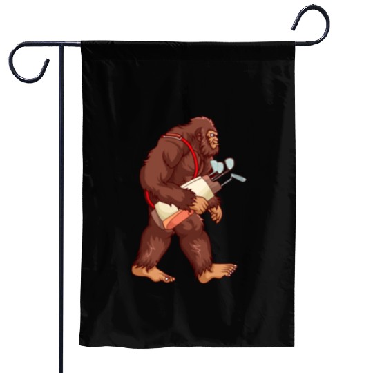 Bigfoot Sasquatch Golf player gift Garden Flags