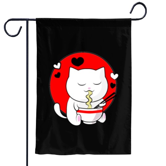 Kawaii Ramen Anime Cat Japanese Manga Garden Flags