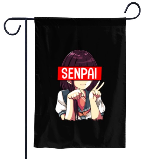 Senpai Anime Girl Japanese Cute Manga Kawaii Garden Flags