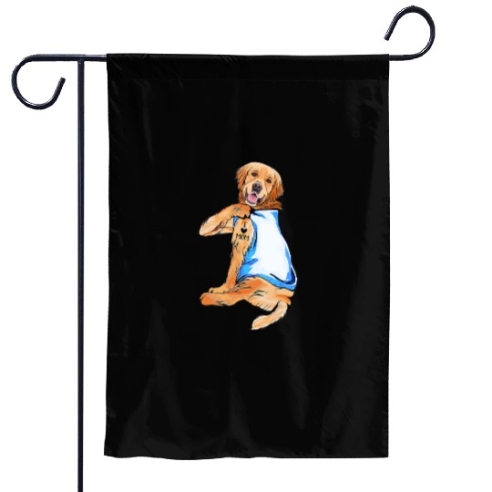 Golden Retriever Dog Tattoo I Love Mom Garden Flags