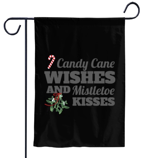 Candy Cane Wishes and Mistletoe Kisses Christmas Garden Flags