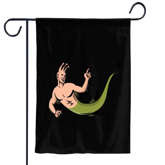 Sea Monkey Pointing Mascot Garden Flags