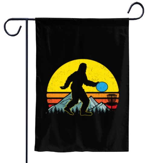 Bigfoot 70s 80s Inspired Sasquatch Lover Disc Golf Garden Flags