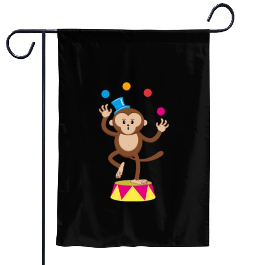 Cute Circus Monkey Ape Comic Cartoon Garden Flags