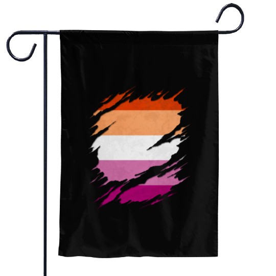 Lesbian Pride Flag Ripped Reveal Garden Flags