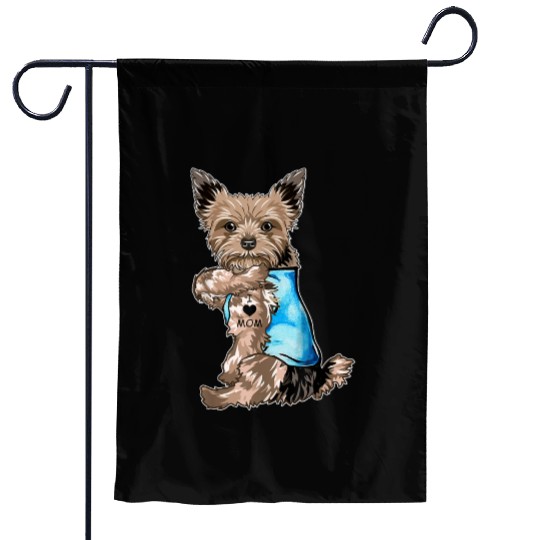Yorkie Dog Tattoo I Love Mom Mothers Day Gifts T S Garden Flags