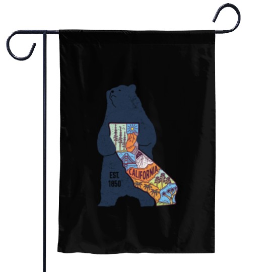 Vintage California Bear EST 1850 Garden Flags