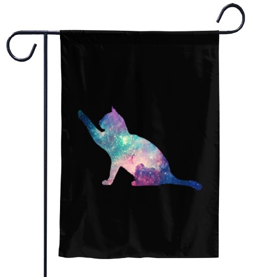 galaxy cat for cats lovers Garden Flags