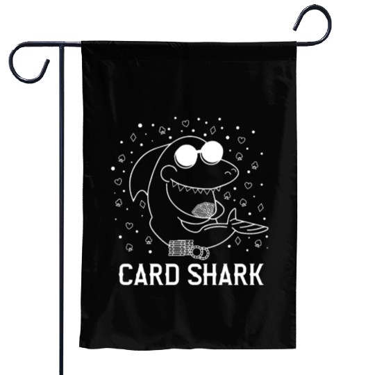 Funny Card Shark Poker Player Gift Garden Flags