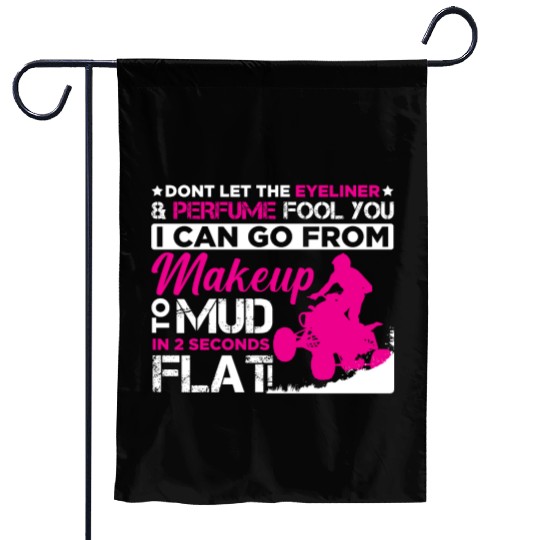 ATV Girl Makeup Offroad vehicles Quad Bike Driver Garden Flags