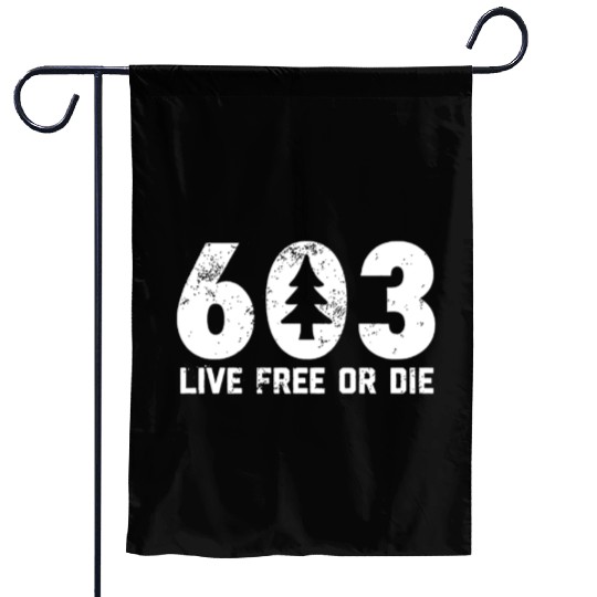 Live Free or Die 603 tree New Hampshire Garden Flags