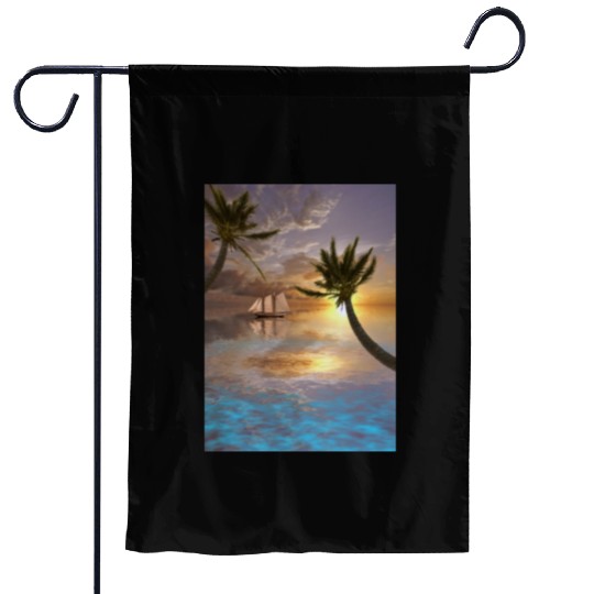 Tropical Waters Garden Flags