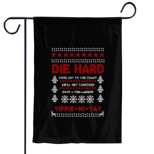 Die Hard Christmas Jumper Garden Flags