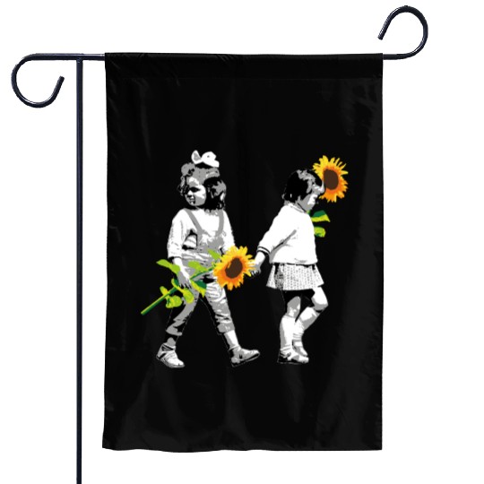 Sunflower Sisters - 2 Little girls with Sunflowers Garden Flags