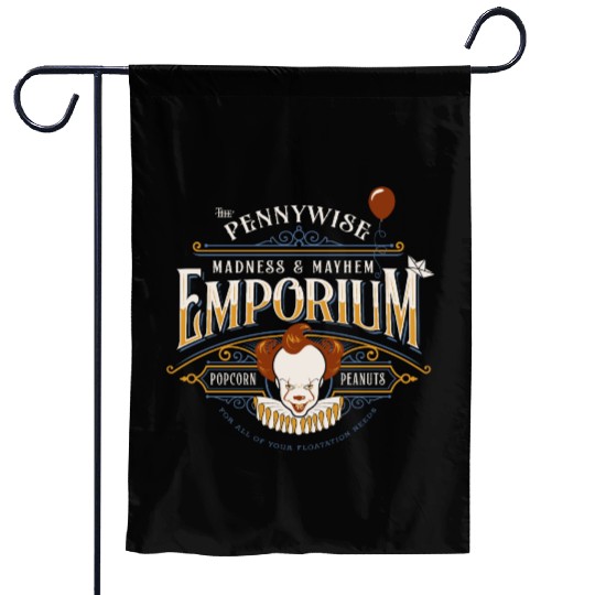 The Pennywise Madness & Mayhem Emporium Garden Flags