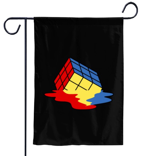 90s 80s Rocks VHS, Neon Rubic cube Cassette Tape Garden Flags