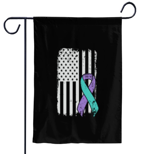 Suicide Prevention Awareness Ribbon - USA American Garden Flags