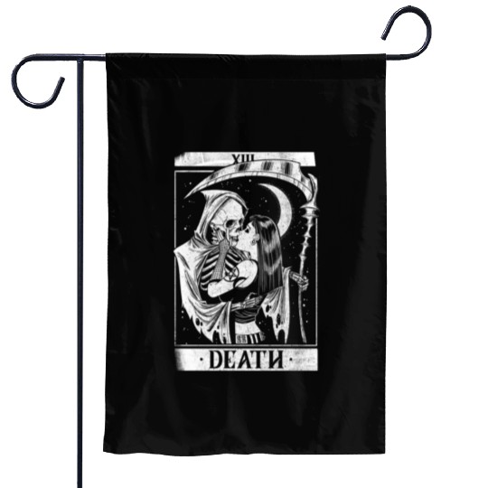 Blackcraft Death the Grim Reaper Kiss Tarot Card Garden Flags