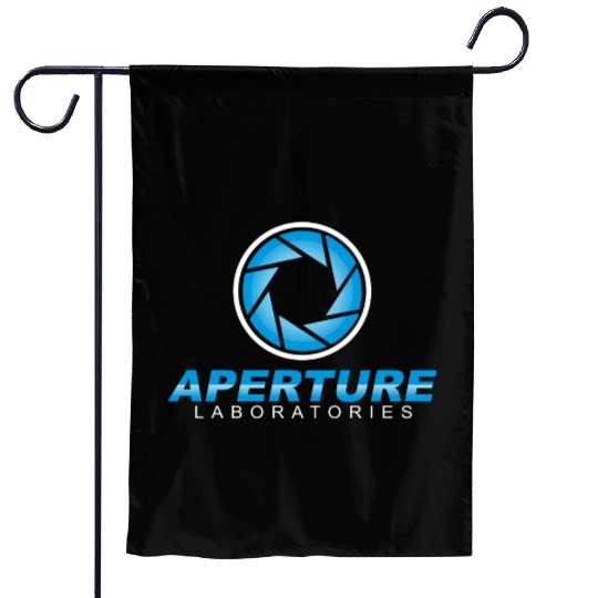 aperture laboratories Garden Flags