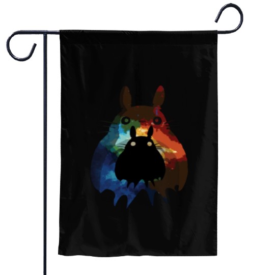 Totoro Watercolor Silhouette Fantasy Fictional Garden Flags
