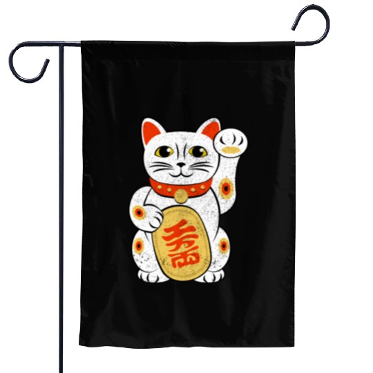 Japan Lucky Cat Japanese Maneki Neko Good Luck Cha Garden Flags