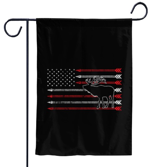 American Flag Elk Hunting Garden Flags - Crossbow Hunting