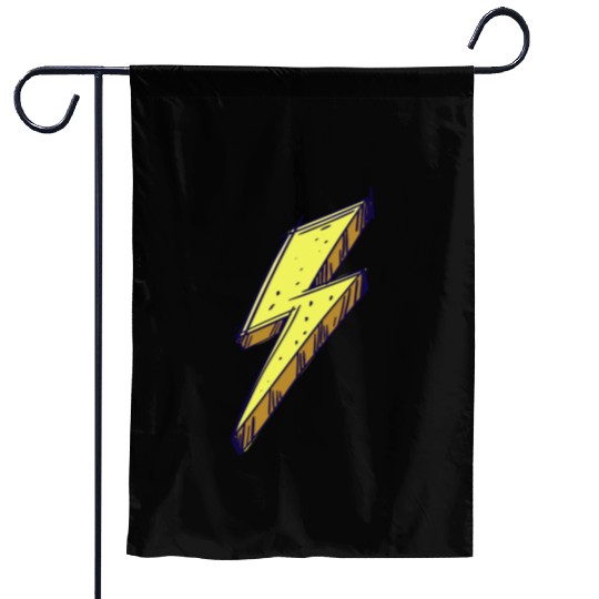 Lightning Bolt Color Illustration Garden Flags
