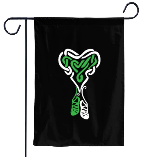 Irish Step Dancing Celtic Knot Heart Garden Flags