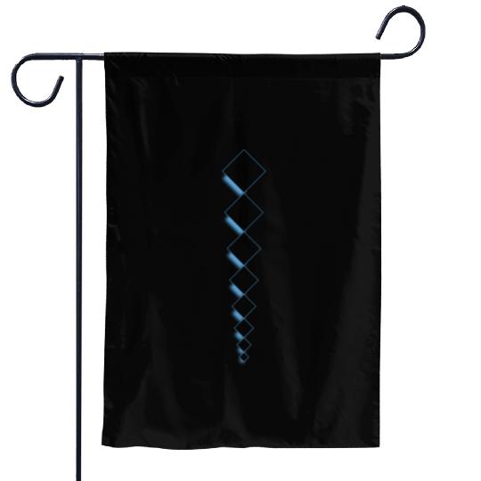 Squares design with drop shadow-light blue Garden Flags