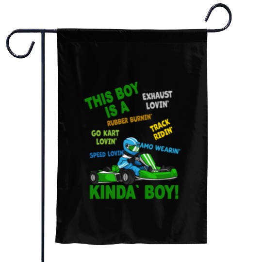 Go Kart Racing Boy Gift - Kart Motor Karting Racer Garden Flags