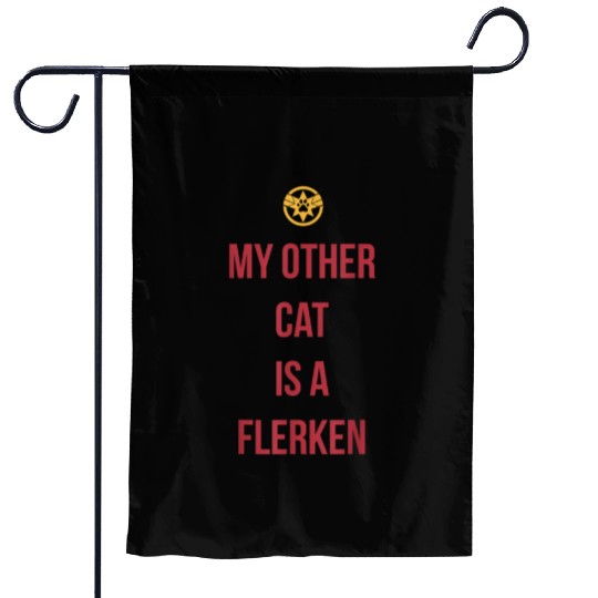 Captain Marvel My Other Cat Is A Flerken Bold Logo Garden Flags