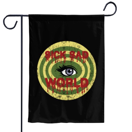 Daria Sick Sad World Drippy Text Eye Logo Garden Flags