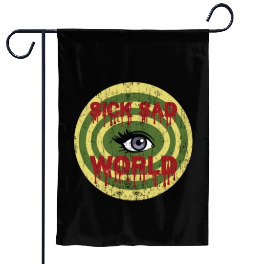 Daria Sick Sad World Drippy Text Eye Logo Garden Flags