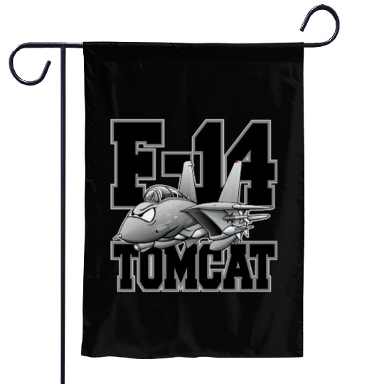 F-14 Tomcat Military Fighter Jet Aircraft Cartoon Garden Flags