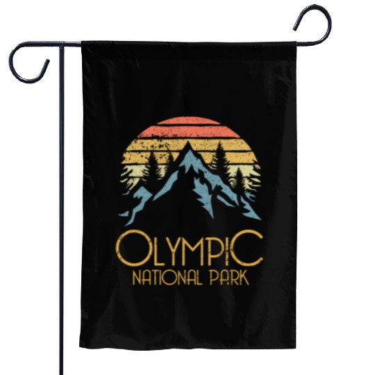 Retro Olympic National Park Washington Mountains S Garden Flags