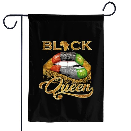 Black queen lips Garden Flags