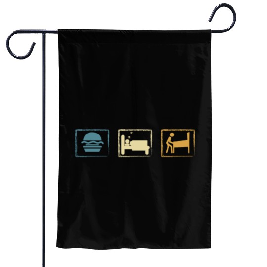 Retro Pinball Eat Sleep Pinball Garden Flags
