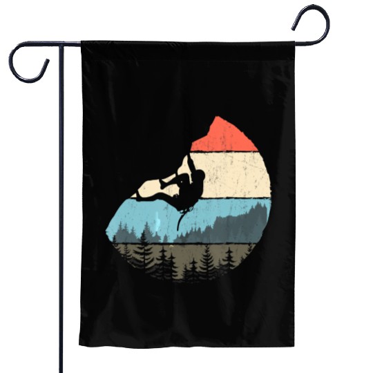 Vintage Style Rock Climbing Retro Bouldering Garden Flags