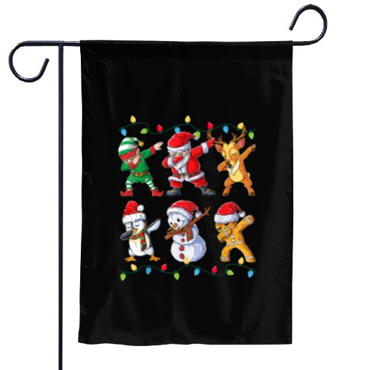 Dabbing Santa Elf Friends Christmas Kids Boys Garden Flags