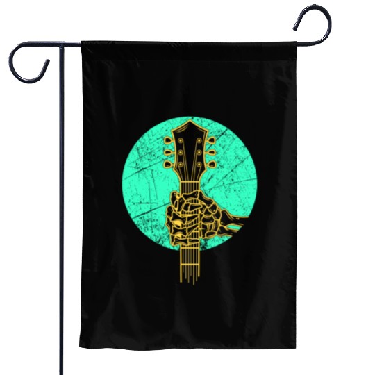 Bass Guitar Skeleton Garden Flags
