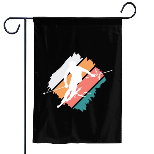 ski skiing winter sports mountains funny snow reso Garden Flags
