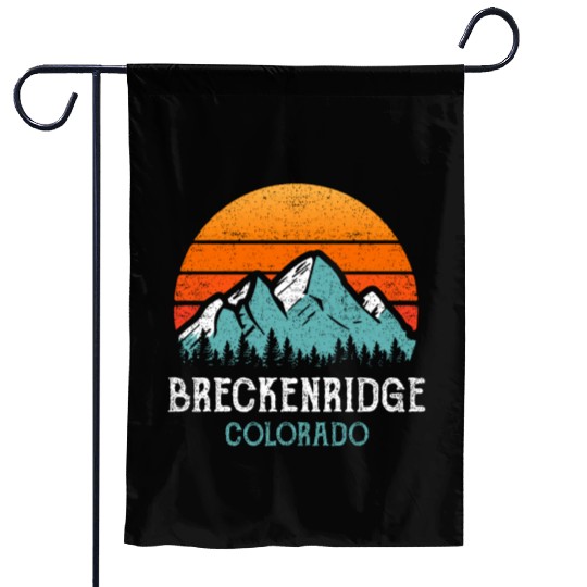 Vintage Breckenridge Garden Flags Retro Sun Mountains
