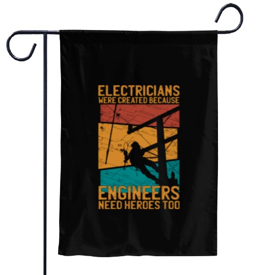 Vintage Lineman Electrician Funny Quotes Garden Flags
