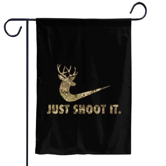 Just Shoot It Funny Deer Hunting Camouflage Garden Flags