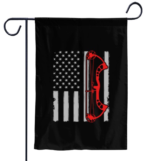 Bow deer hunting American flag gift for Bow Garden Flags