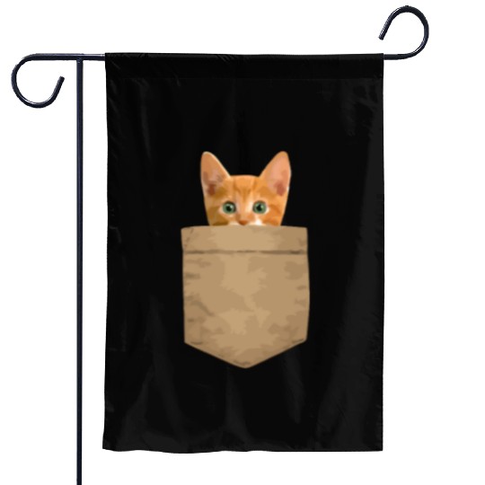 Orange Cat Garden Flags Kitty In My Your Pocket Long Slee