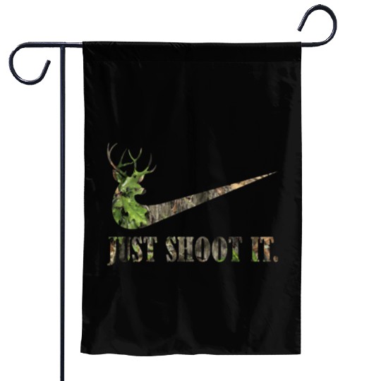 Just Shoot It Deer Hunting Camouflage Garden Flags