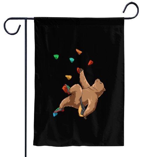 Grizzly Bouldering and Rock Climbing Gift Garden Flags