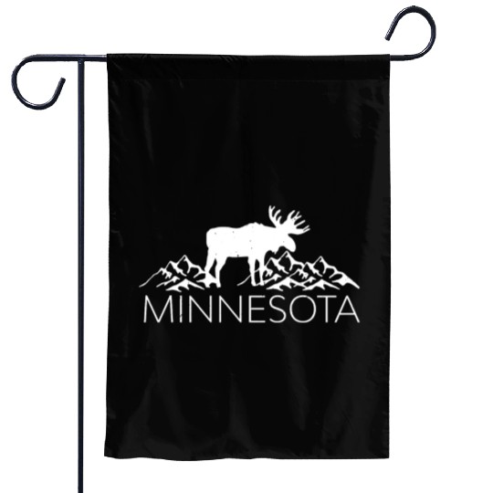 Minnesota Moose And Mountains Souvenir Nature Garden Flags